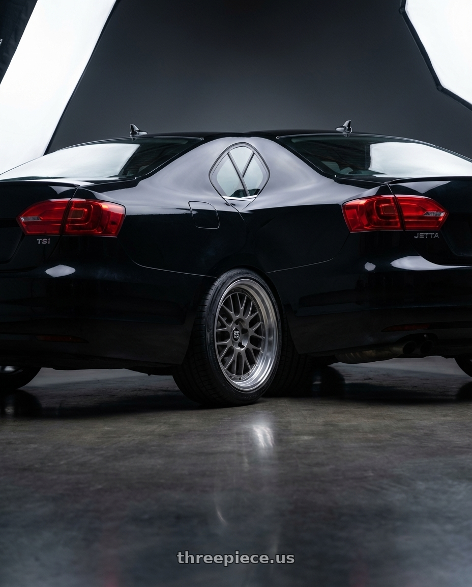 2013 Jetta TSI mk6  with E5 Wheels Daytona 5x120.65 19x9.5+53 TIU wheels rear three quarter view square tires