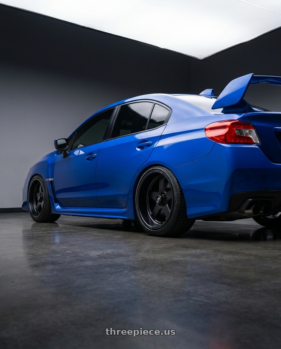 2020 Subaru Wrx Sti with Fuel Mono DD71 FF71 6X139.7 20X9 +1 GLOSS BRUSHED POLISHED wheels rear three quarter view slight stretch tires