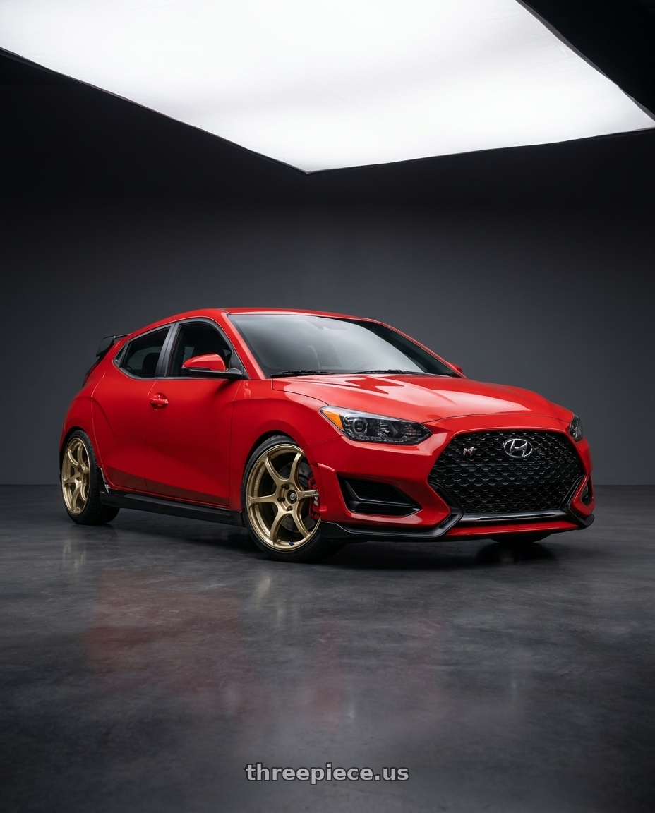 2022 Hyundai Veloster N with Advan RGIII 5x114.3 19x10.5+15 Gold wheels