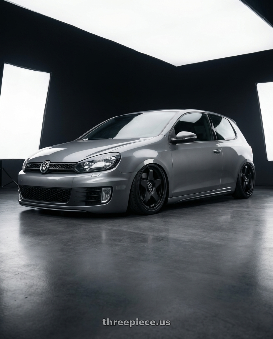 2013 Volkswagen GTI MK6 with fifteen52 CHICANE 5x112 / 5x120 18x8.5 +35 ASPHALT BLACK (SATIN BLACK) wheels