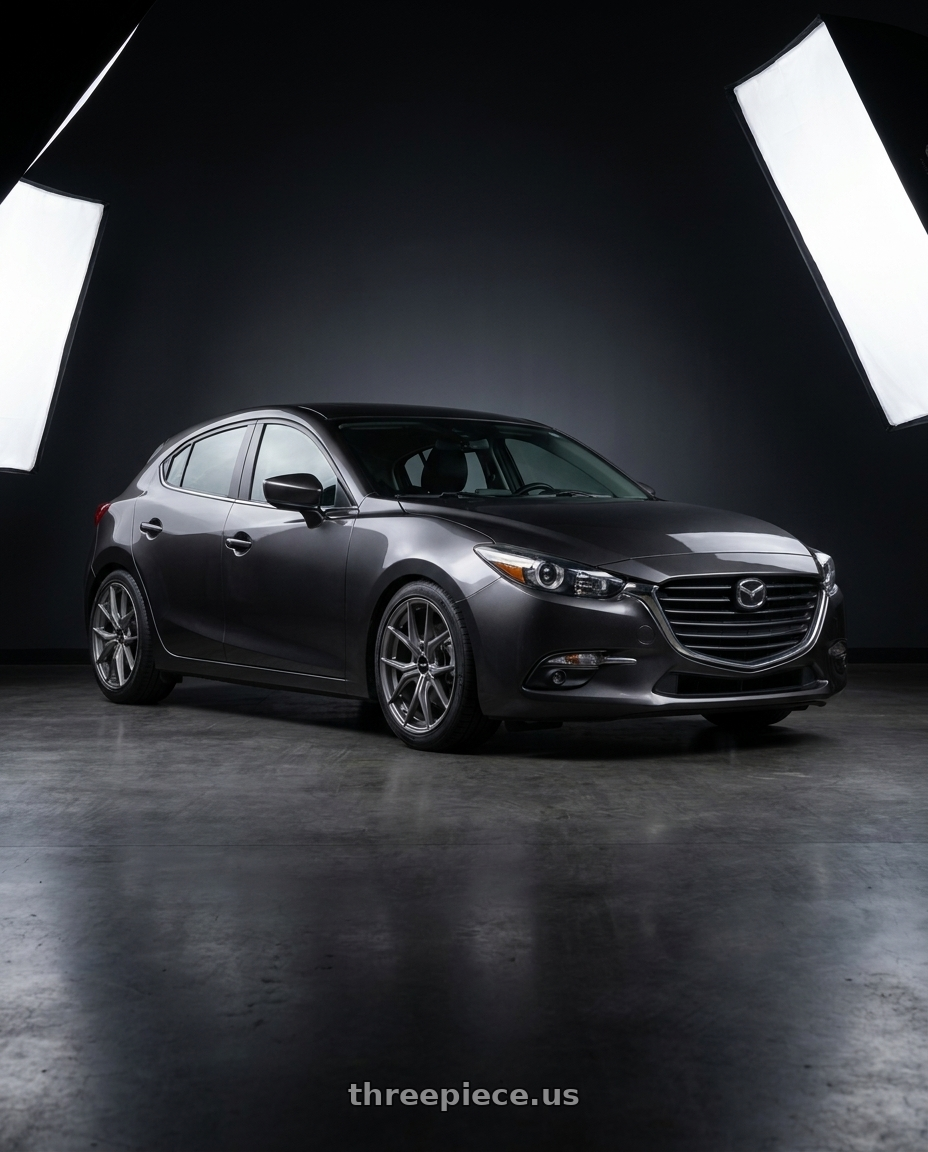 2017 Mazda Mazda3 Grand Touring with Enkei TSR-X 45 18x8+5x114.3 Storm Gray wheels