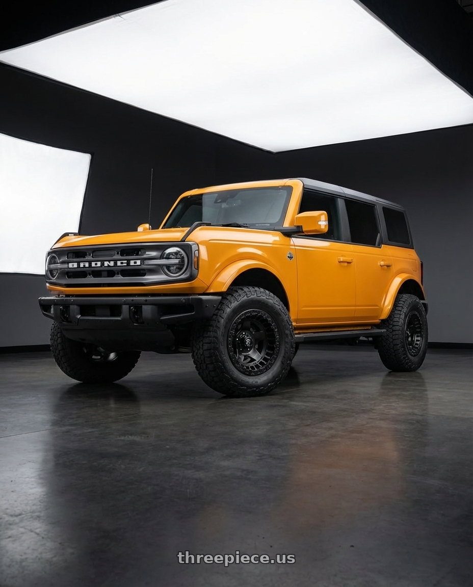 2024 Ford Bronco with Fuel 1PC D118 WARP BEADLOCK 6X139.7 17X9 -15 MATTE BLACK wheels