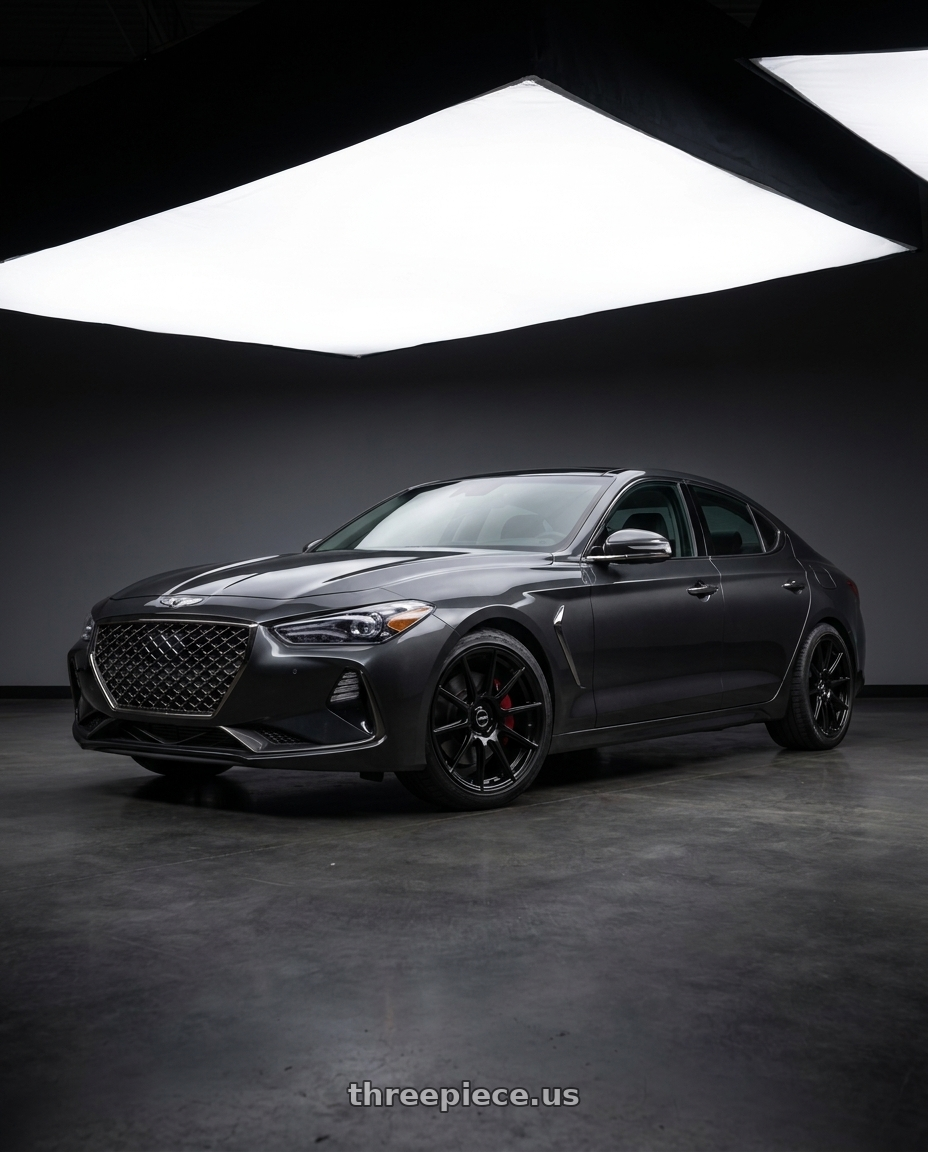 2019 Genesis G70 with Enkei TS10 5x114.3 18x8.5+35 Black wheels