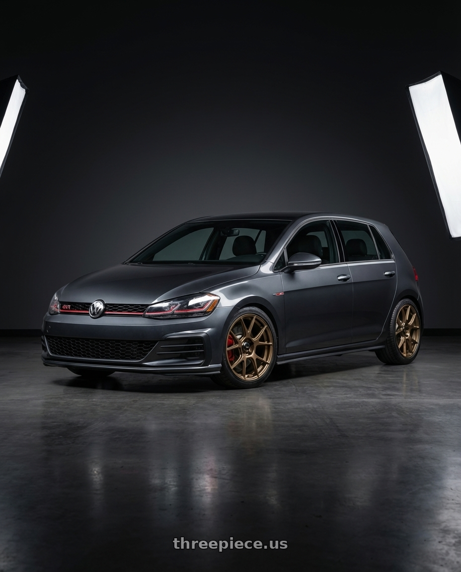 2019 Volkswagen GTI MK7 with Konig Ampliform 5x112 18x8.5+43 Gloss Bronze wheels