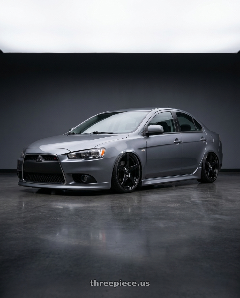 2014 Mitsubishi Lancer Ralliart with Forgestar CF5 5x114.3 18x9 +35 Gloss Black wheels