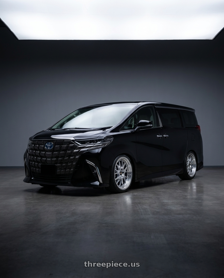 2024 Toyota Alphard black with BBS LM-R 5x120 21x10.0+35 Diamond Silver wheels