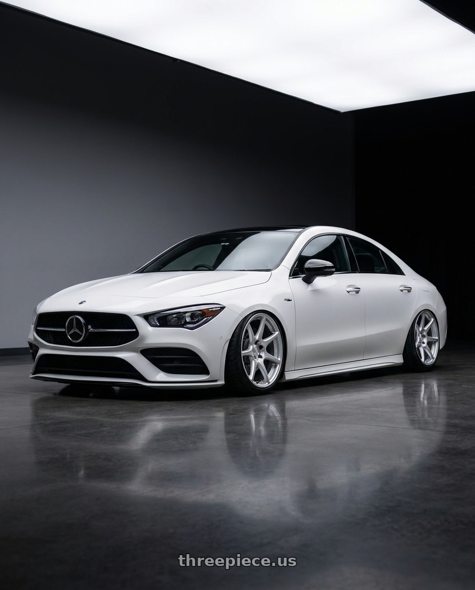 2023 Mercedes-Benz CLA C118 with Kansei K11S Tandem 5X112 19x10.5 22 Hyper Silver wheels