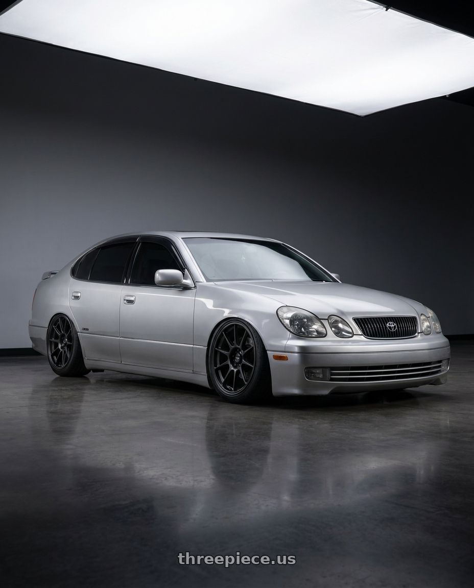 1998 Toyota Aristo V300 with Konig Dekagram 5x114.3 19x9.5+25 Semi-Matte Black wheels