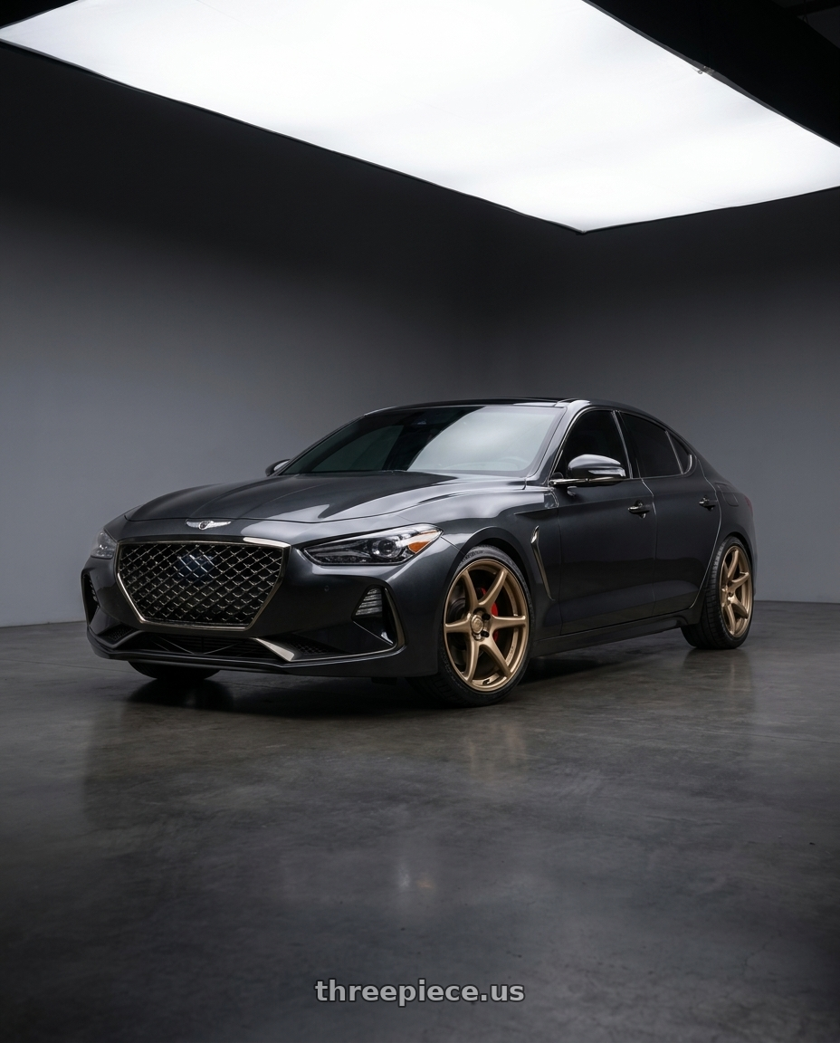 2019 Genesis G70 with Kansei K11B Tandem 5X100 18x9.5 22 Bronze wheels