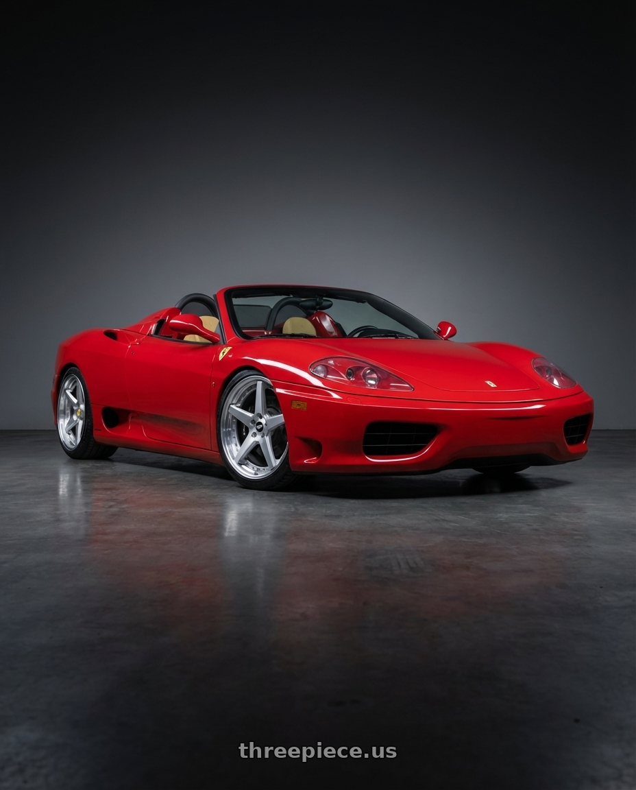 2004 Ferrari 360 Modena Spider with Work Zeast St1 5x100 18x8.5+12 R Disk Brush Silver Clear wheels