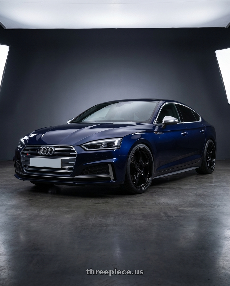 2014 Audi S5 B8 with Gram Lights 57CR 5x112 19x9.5+25 Glossy Black wheels