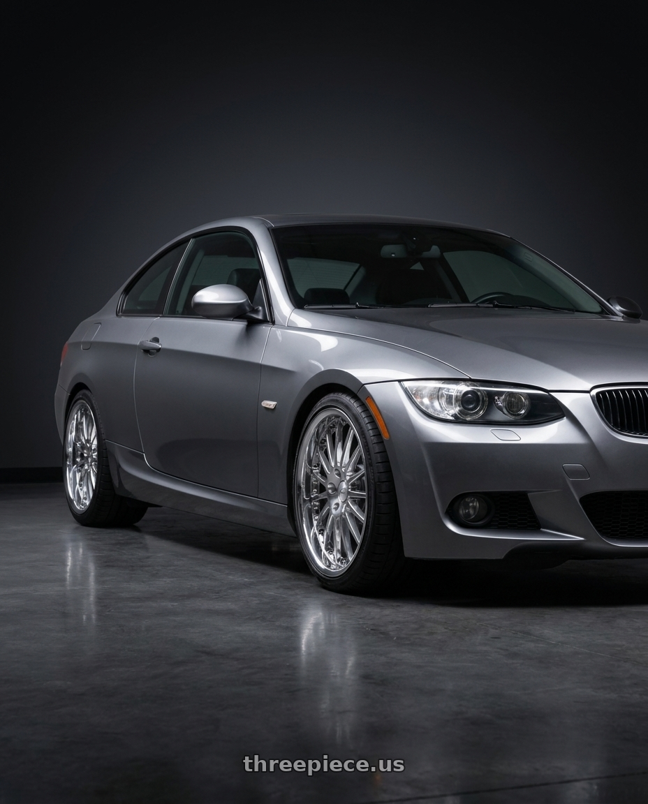 2009 e92 335i m sport highline coupe, space grey with Coventry WHITLEY 5X120.65 19X9.5 +20 CHROME wheels