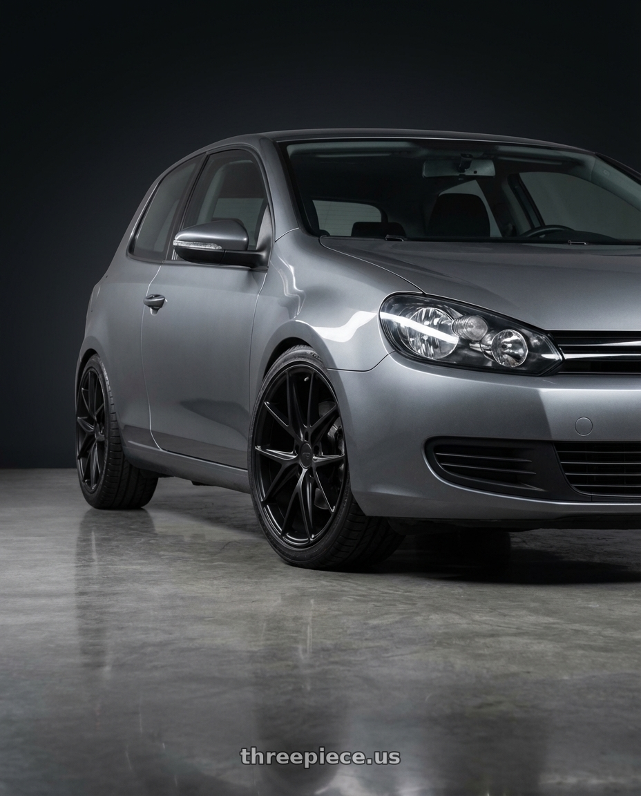 2013 Volkswagen GTI MK6 with Niche 1PC M117 MISANO 5X112 18X9.5 +48 MATTE BLACK wheels