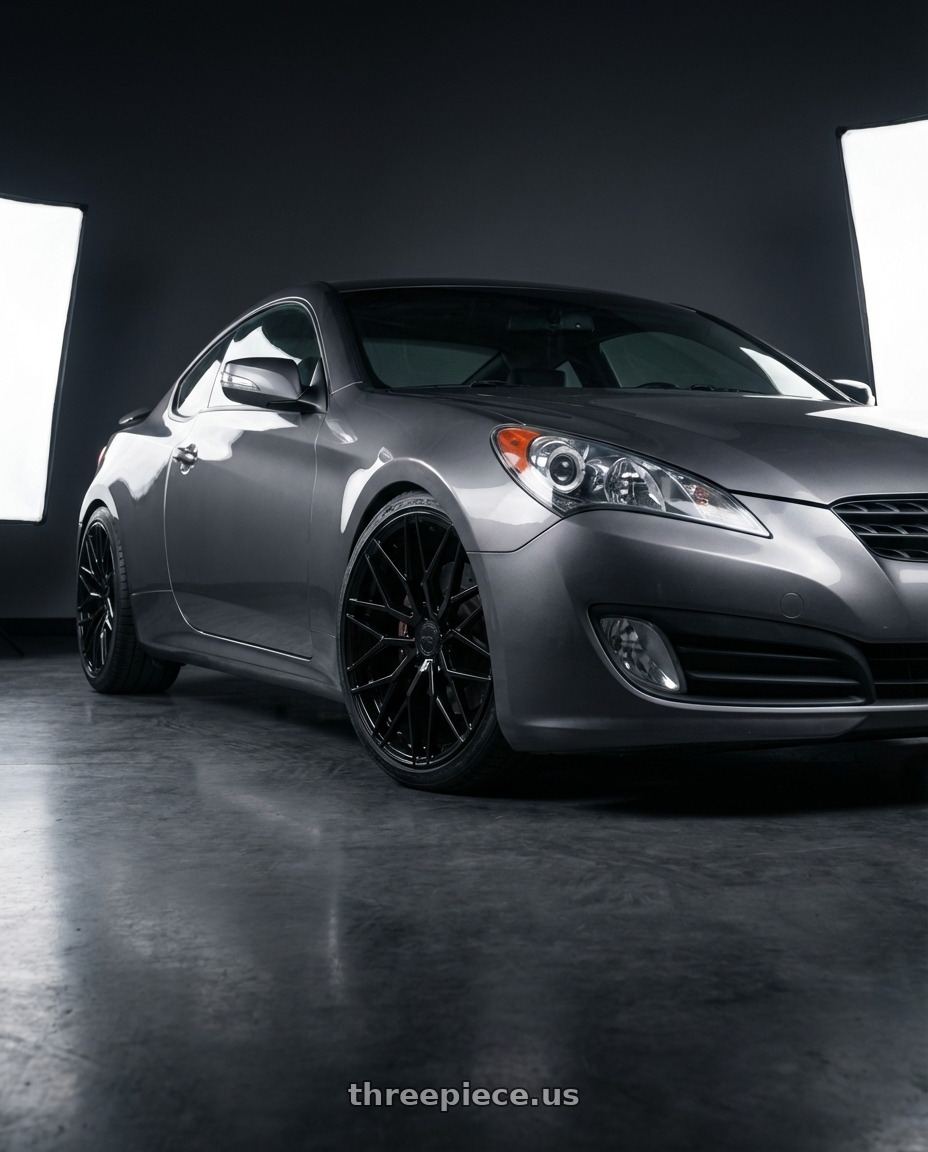 2014 Hyundai Genesis Coupe with Avant Garde Wheels M520R 5X114.3 19x8.5 +35 Gloss Black wheels
