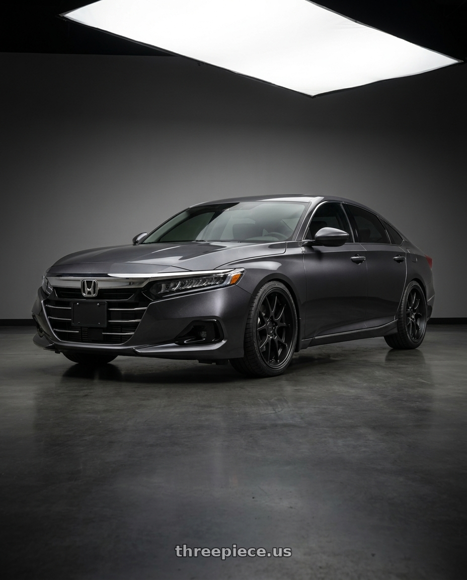 2021 Honda Accord EX-L with Rotiform 207 5x114.3 19x8.5 +35 MATTE BLACK wheels