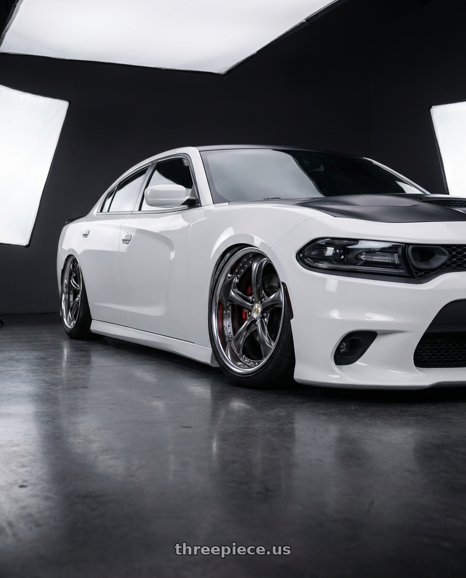 2021 Dodge Charger ScatPack with Work Wheels VS-KF 5x114.3 20x11+66 Brilliant Silver Black A Disk FULL REVERSE wheels