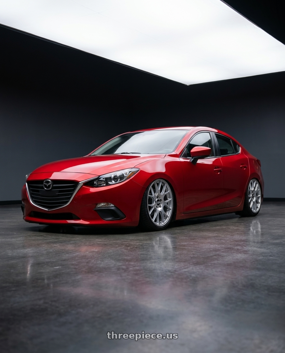 2016 Mazda 3 with BBS CH-R 5x114.3 19x8 +38 Brilliant Silver Polished Rim Protector wheels