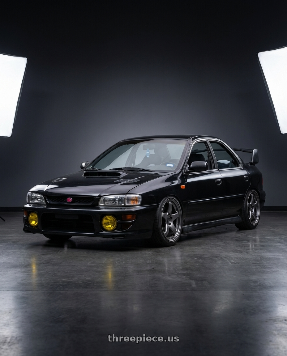1998 Subaru Impreza GC8 with Enkei PF05 5x100 17x9+40 Dark Silver wheels