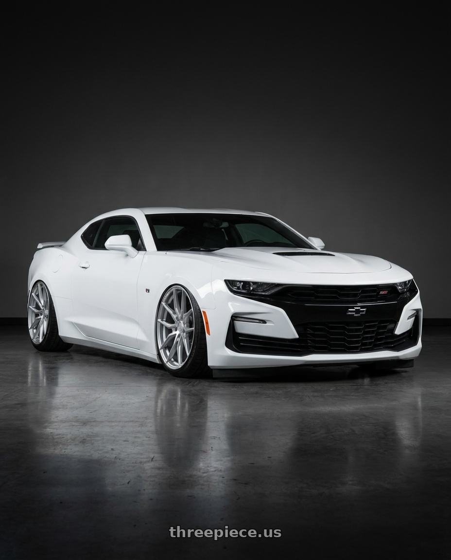2022 Chevrolet Camaro with Aodhan AFF1 5x120 20x10.5+35 Gloss Silver Machined Face wheels