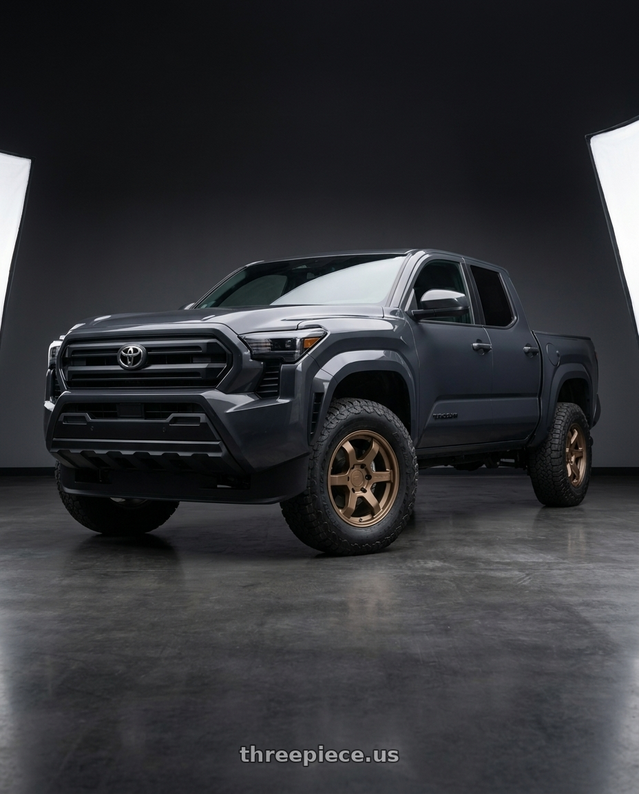 toyota tacoma 4th gen 2024 sr rwd with Motegi MR150 TRAILITE 6X139.7 17X8.5 +0 MATTE BRONZE wheels