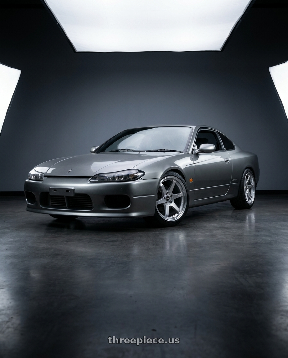 2001 Nissan Silvia S15 with ESR Wheels APEX SERIES AP6 5x114.3 18x9.5 +35 Hyper Silver wheels