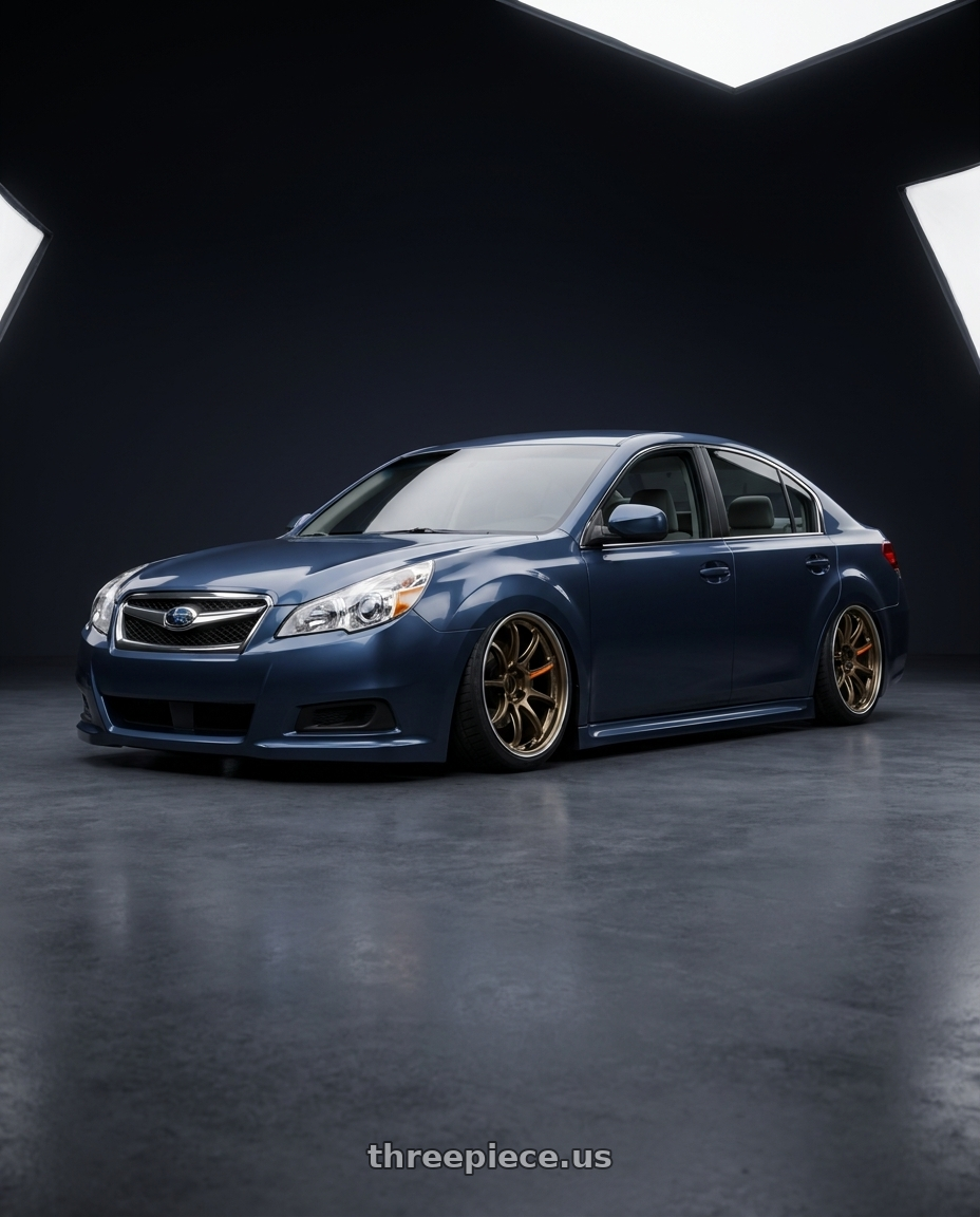 2014 Subaru Leg 2 5 with Work Emotion Zr10 5x100 18x8.5 +38 Titanium Diamond Lip Cut wheels