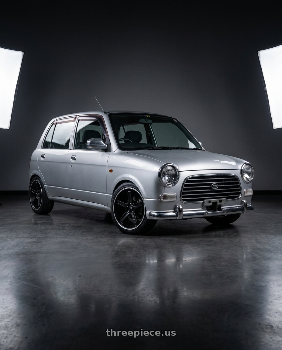 2000 Daihatsu Mira Gino with Motegi MR122 4X100/4X114.3 18X9 +45 SATIN BLACK W/ MACHINED STRIPE wheels
