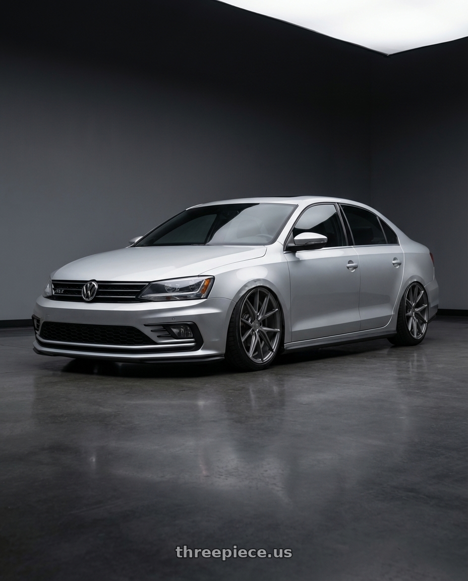 2016 Volkswagen Jetta GLI MK6 with Niche 1PC M116 MISANO 5X112 18X8 +42 MATTE GUN METAL wheels