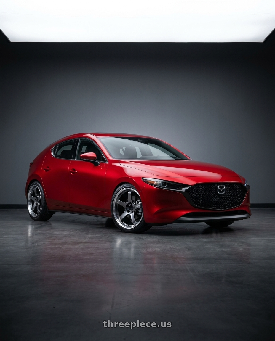 2024 Mazda 3 with Advan Racing GT BEYOND 5x114.3 19x9.0 +43 MACHINING & HYPER PLATINUM BLACK wheels