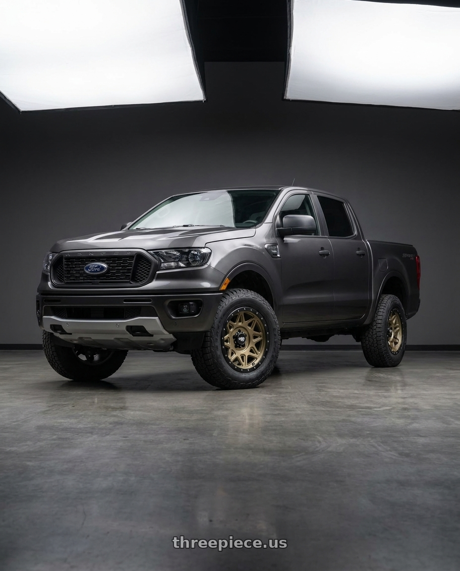 2021 Ford Ranger XL with Dirty Life Theory 9305 6x139.7 17x9-12 Matte Gold W/Matte Black Lip wheels