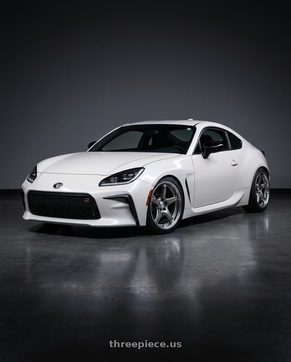 2023 Toyota GR86 with Work T5R 2P 5x100 18x8 +38 GT SILVER wheels