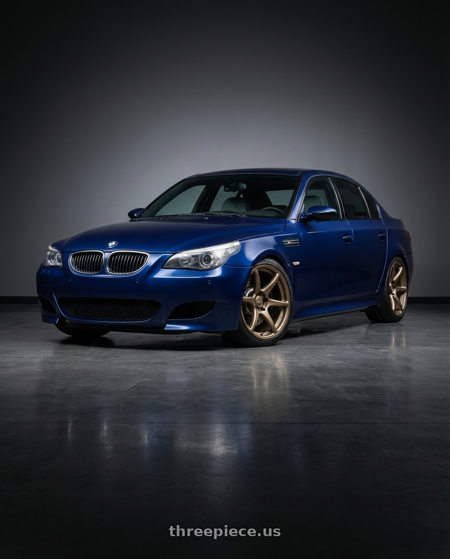 2010 BMW M5 E60 with Kansei K11B Tandem 5X120 19x10.5 22 Bronze wheels