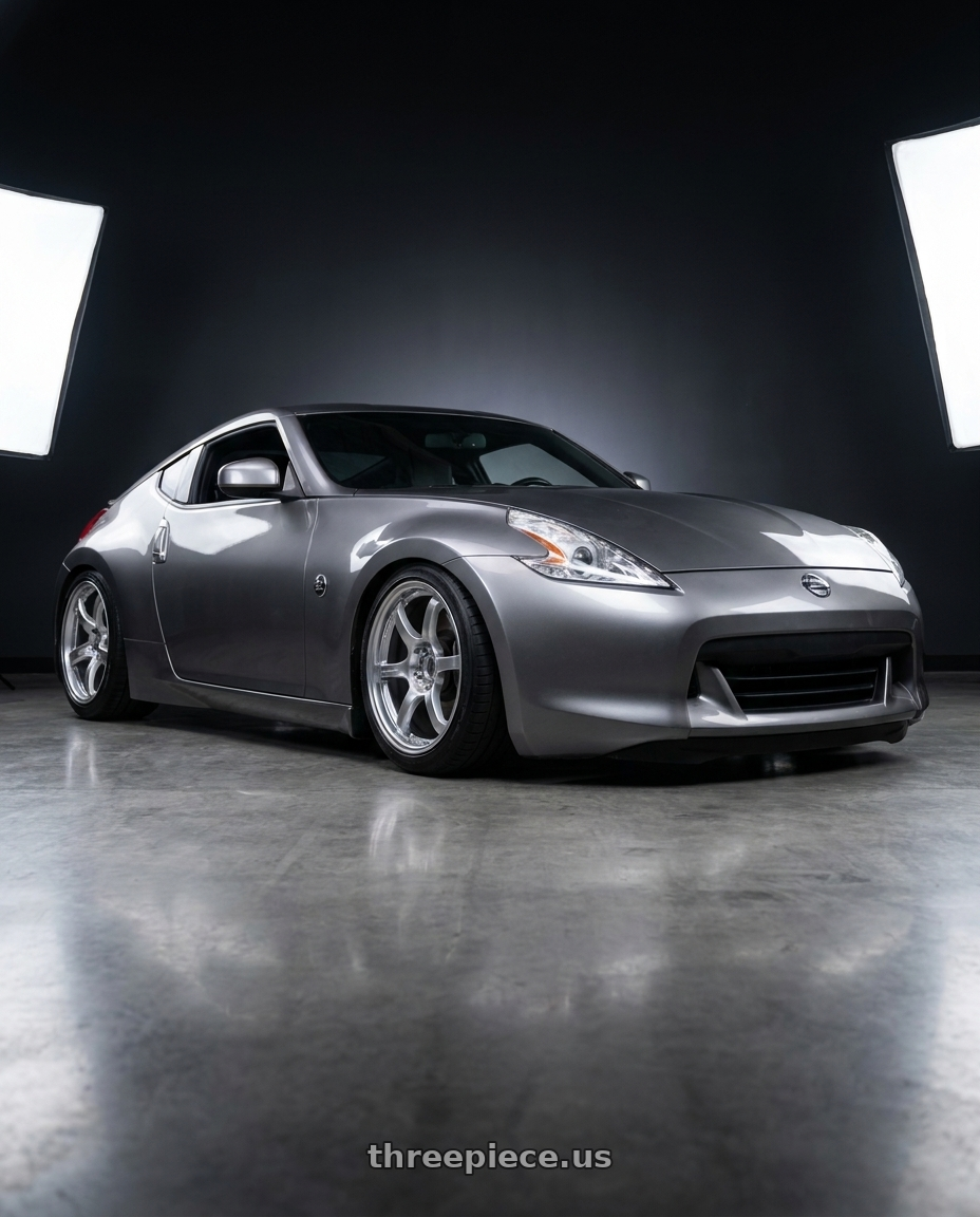 2009 Nissan 370 Z with Gram Lights 57DR 5x114.3 19x10.5+12 Grace Silver wheels