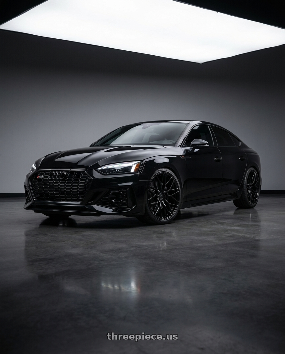 2022 Audi RS5 with Avant Garde Wheels M520R 5X112 20x9 +32 Gloss Black wheels