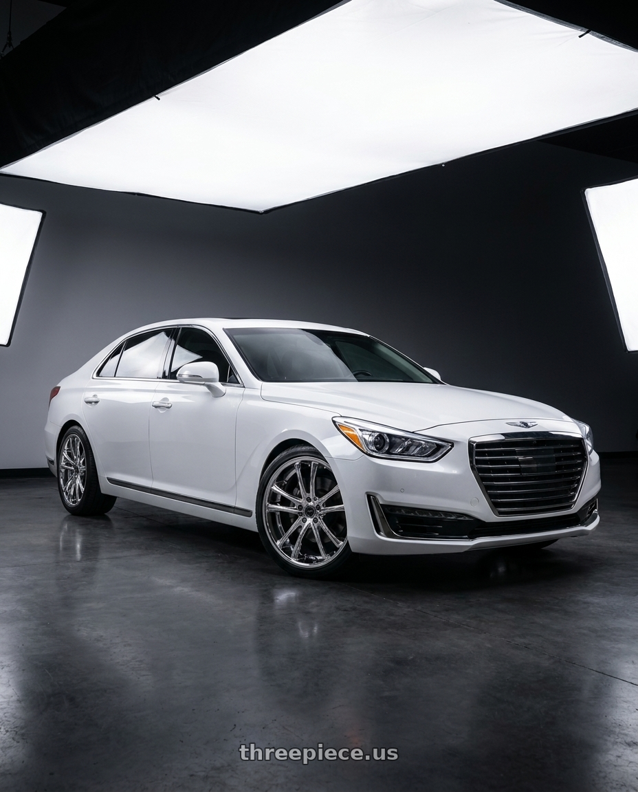 2018 genesis g90 ultimate with Asanti Black ABL-1 PEGASI 5X114.3 20X8.5 +35 CHROME wheels