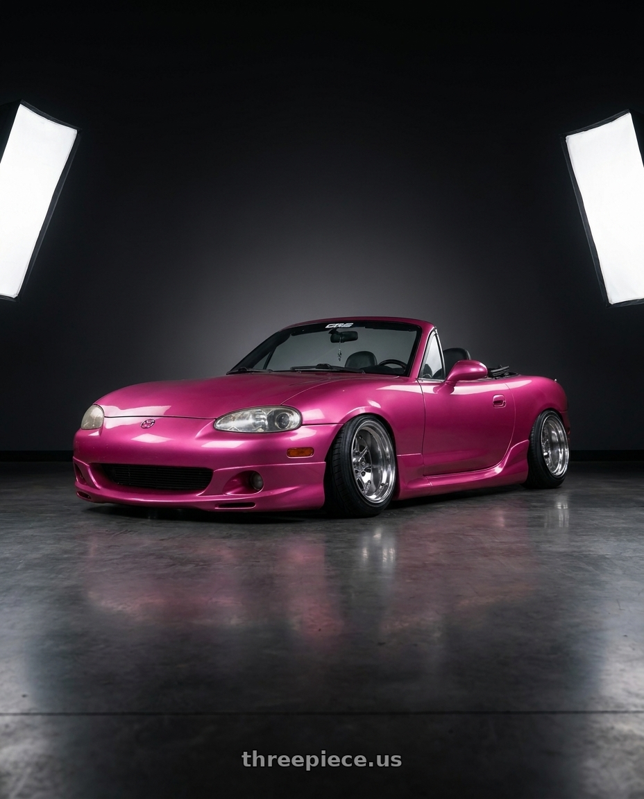 2000 Mazda Miata base with Speed Star Mk-I 4x100 15X9+-1  Polished wheels