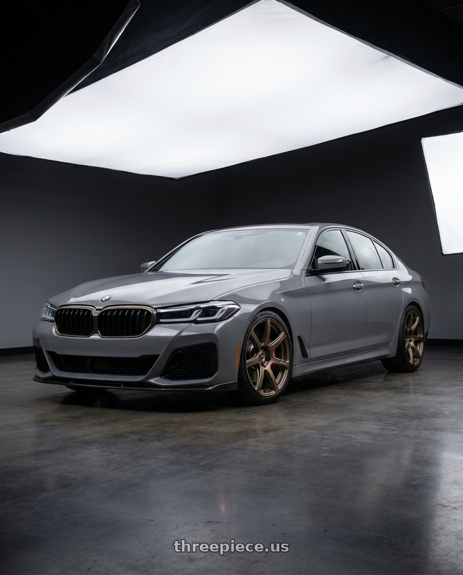 2022 BMW 530i with Work Emotion T7r 5x100 19x9.5 +25 Matte Bronze wheels