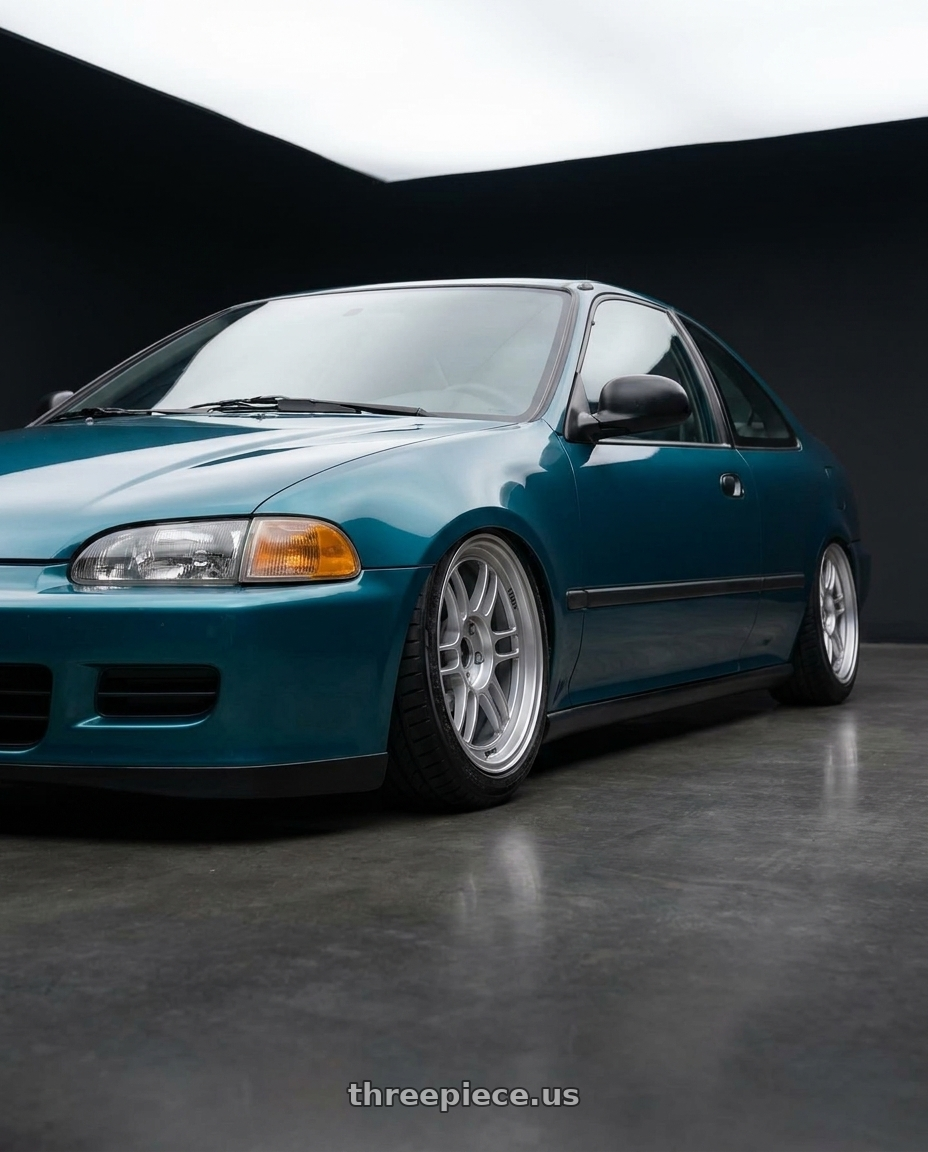 1993 Honda civic ej2 with Enkei RPF1 4x100 16x8+38 Silver wheels