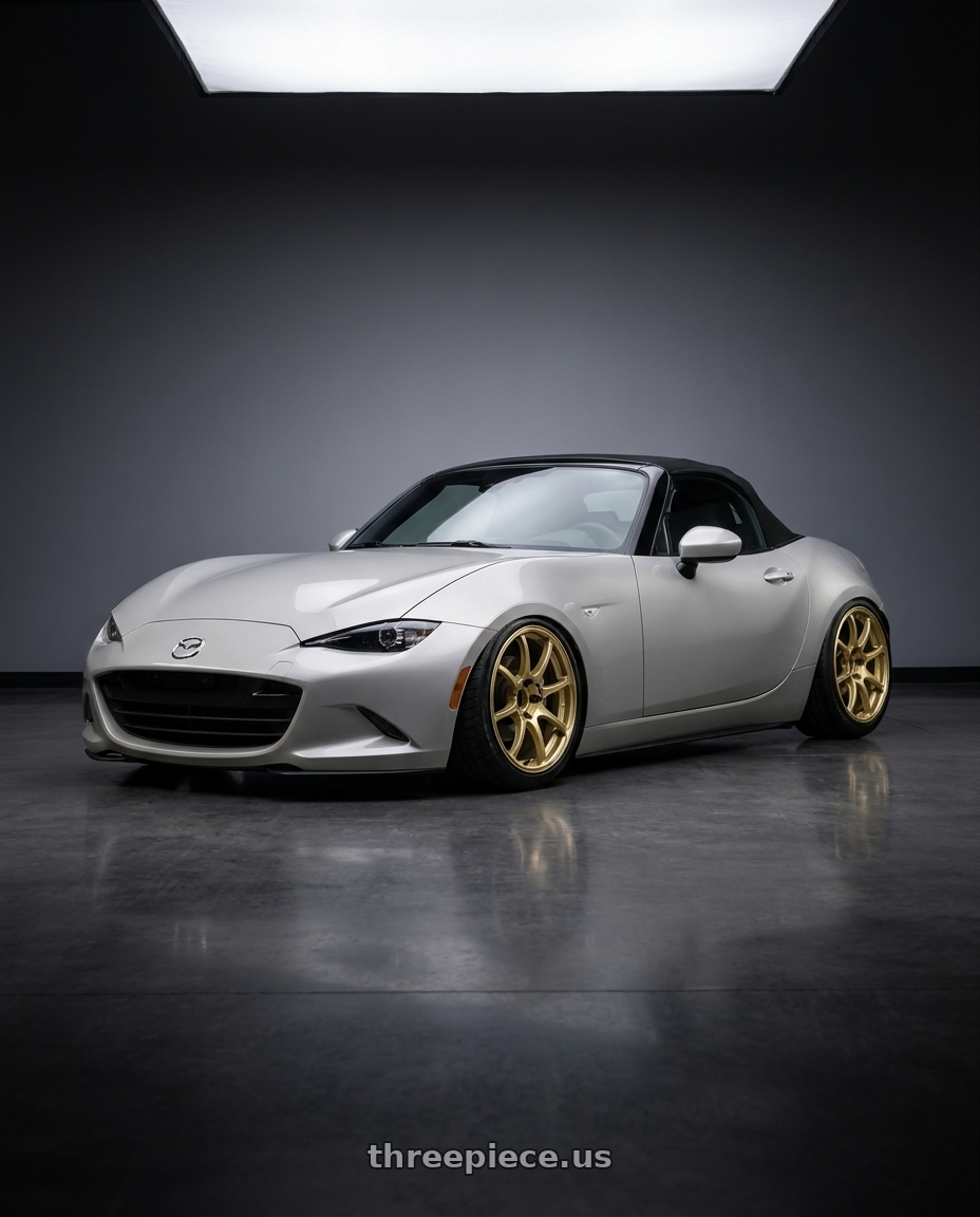 2021 Mazda MX-5 Miata ND with Advan RCIII 5x114.3 17x7+45 Gold wheels