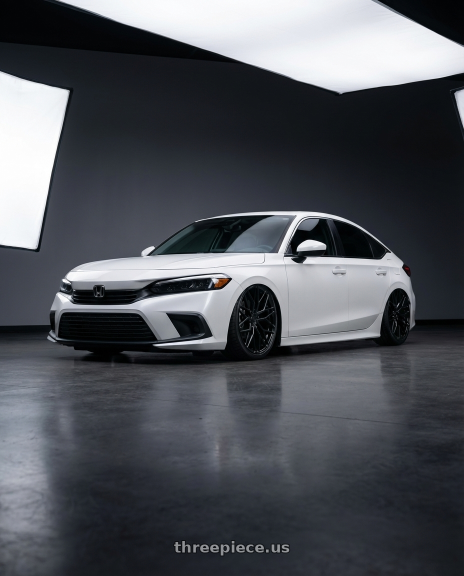 2024 Honda Civic with Avant Garde Wheels M520R 5X114.3 19x8.5 +35 Gloss Black wheels