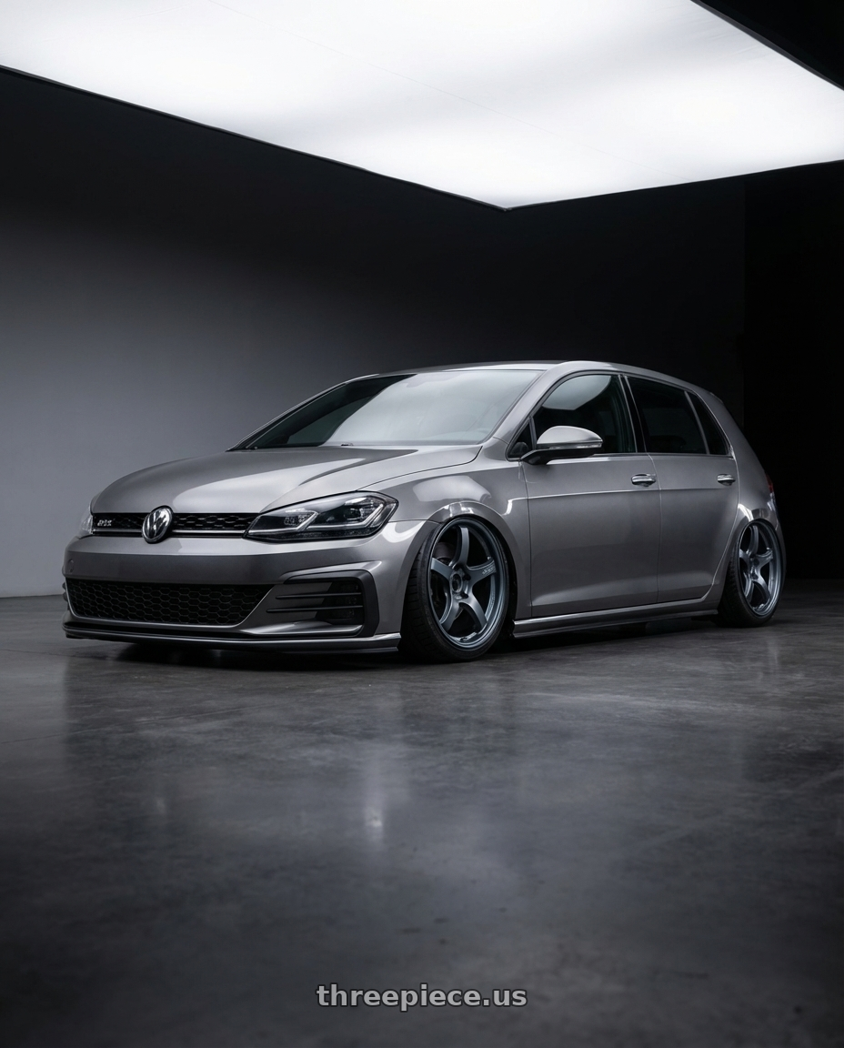 2019 Volkswagen GTI MK7 with Gram Lights 57CR 5x112 19x10.5+22 Gunblue II wheels