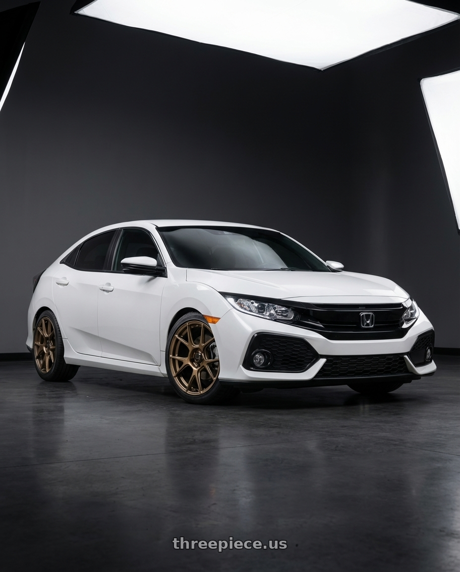 2024 Honda Civic with Konig Ampliform 5x114.3 18x8.5+45 Gloss Bronze wheels