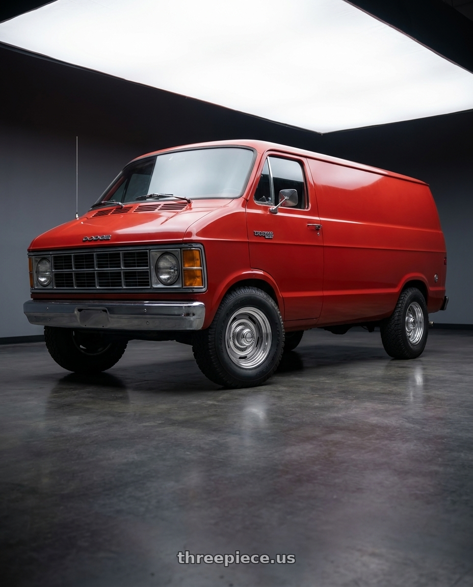 1979 Dodge B200 with Vision American-Muscle 55 Rally 5x139.7 15x8-12 Silver wheels