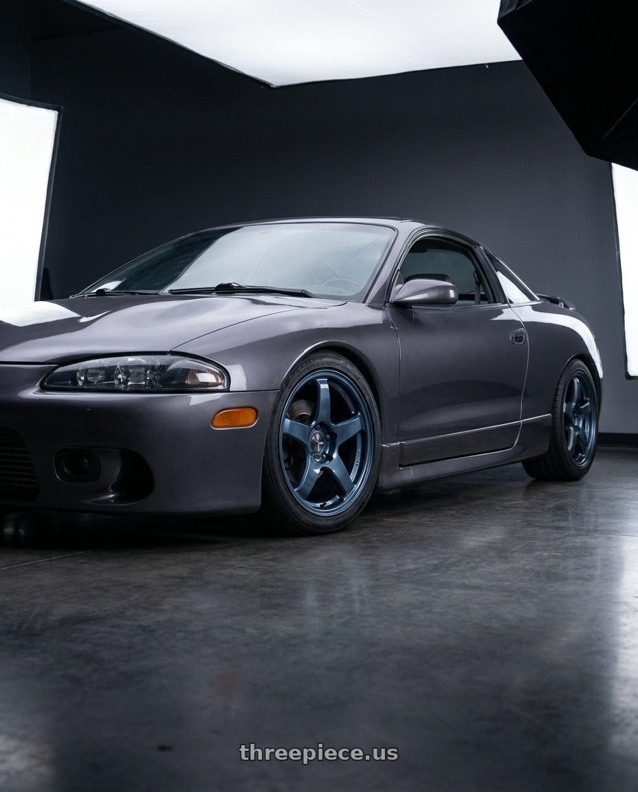 1997 Mitsubishi eclipse with Enkei PF05 5x114.3 18x9.5+38 Misty Blue wheels
