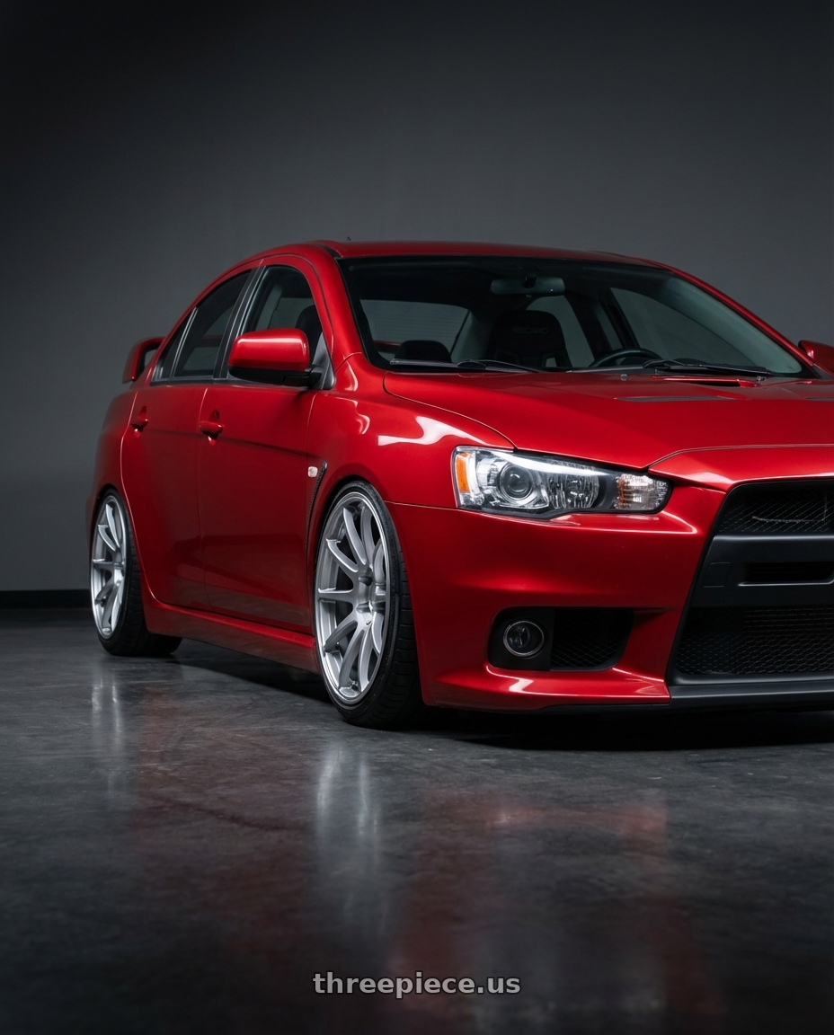 2012 Mitsubishi Lancer Evo X with Ssr Gtv02 5x114.3 18x8.5+40  GLARE SILVER wheels