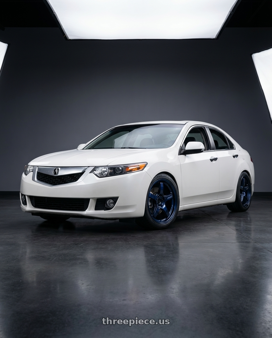 2013 Acura TSX with Gram Lights 57CR 5x114.3 18x9.5+12 Eternal Blue Pearl wheels