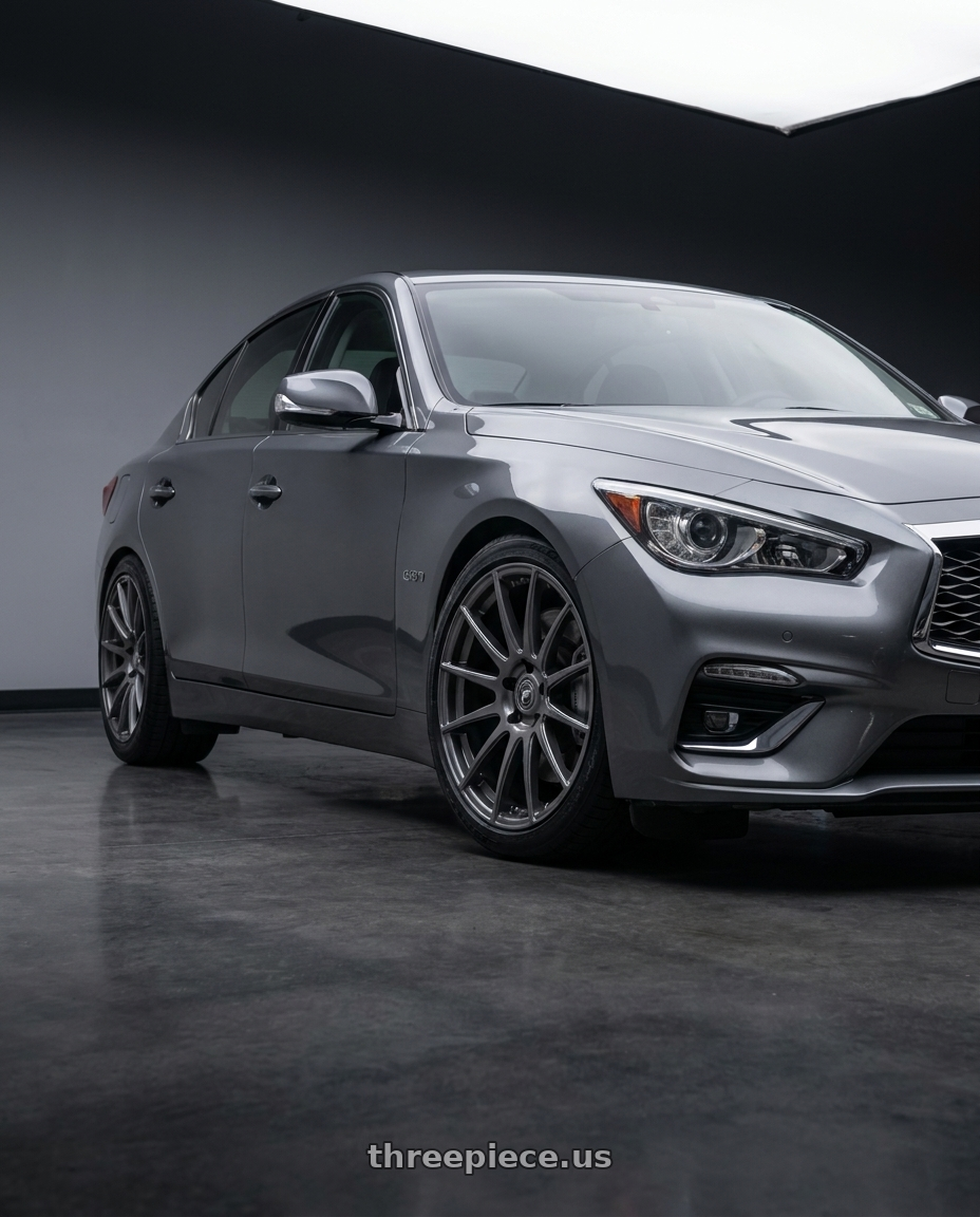 2021 Infiniti Q50 Red Sport with Forgestar CF10 5x114.3 19x9 +35 Gloss Anthracite wheels