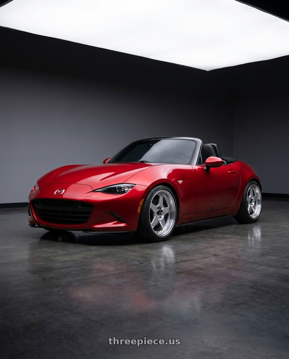 2016 Mazda Miata with Vors SP1 5x100/5x114.3 17x8  +35 Silver Machine Face Lip wheels