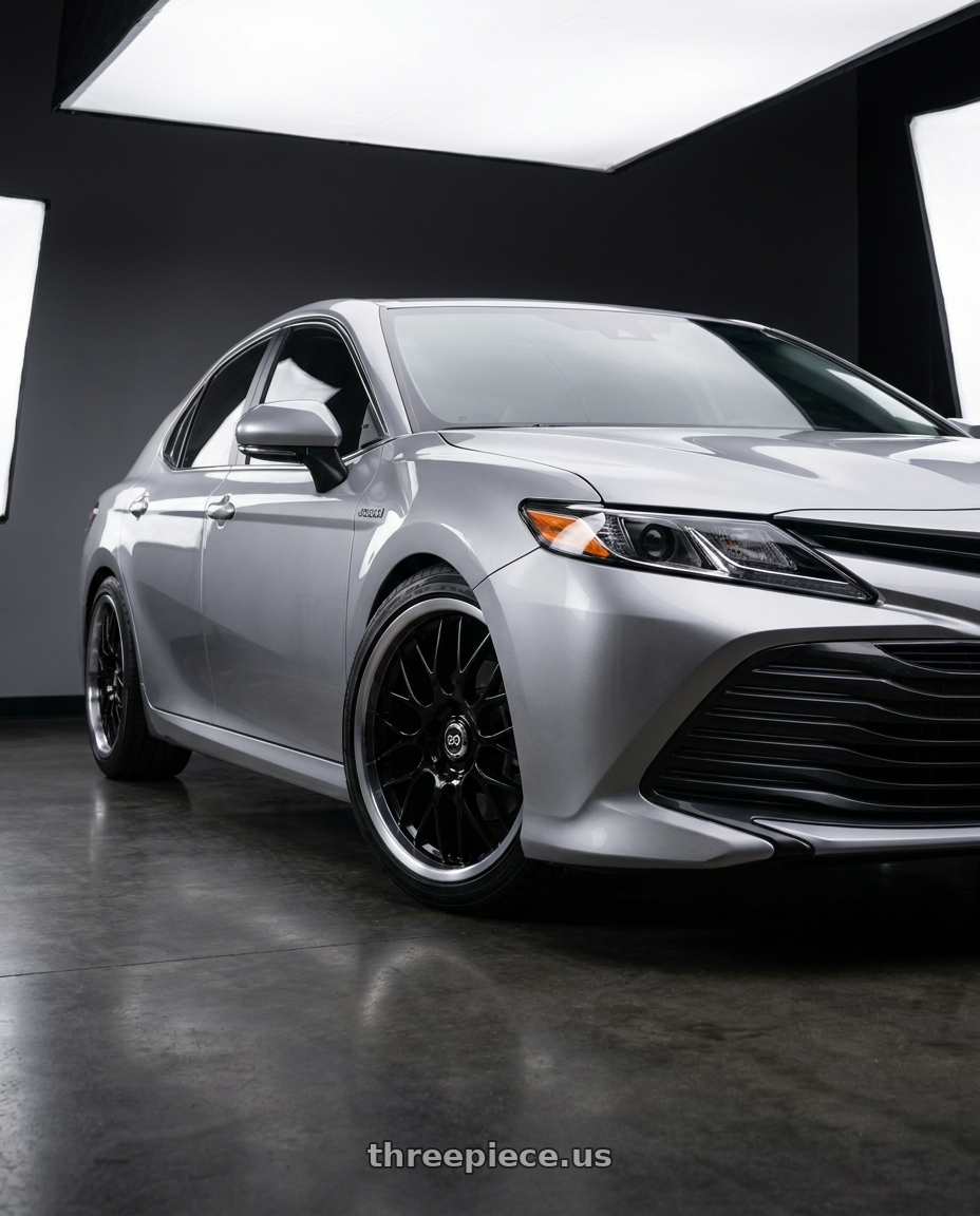 2021 Toyota Camry Hybrid LE with Enkei Lusso 5x114.3 20x8.5+40 Black w/ Machine Lip wheels
