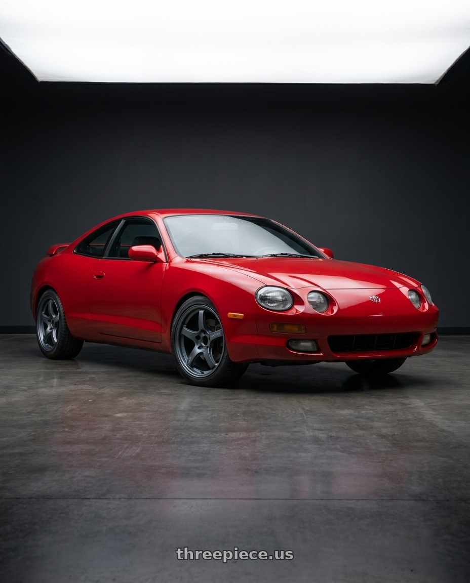 1998 Toyota Celica with Gram Lights 57CR 5x100 18x8.5+45 Gunblue II wheels